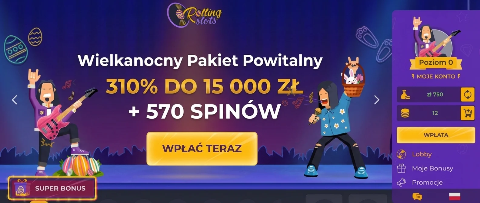 Bonus kasynowy Rolling Slots